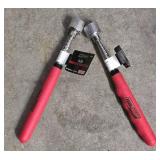 G - Hand Tool Lot with Pipe Wrenches, Bolt Cutters, Clamps, Pry Bars, and Drain Clog Tools