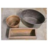 G - Copper Tray, Metal Stand, Copper Sheeting and Assorted Metal Planters Collection