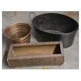 G - Copper Tray, Metal Stand, Copper Sheeting and Assorted Metal Planters Collection