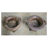 G - Garden Decor Collection: 2 Victorian Urns, Watering Cans, and Decorative Bracket