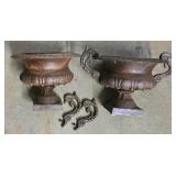G - Garden Decor Collection: 2 Victorian Urns, Watering Cans, and Decorative Bracket