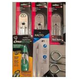 G - Large Assortment of Utility Knives, Precision Knife Sets, Tape Measures, Saw Blades, and Hand Tools