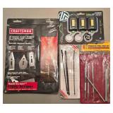 G - Large Assortment of Utility Knives, Precision Knife Sets, Tape Measures, Saw Blades, and Hand Tools