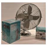 LL-FR - Vintage 12-Inch Desk Fan and Sealed North Tech Cordless 6-Inch Fan Kit
