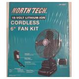 LL-FR - Vintage 12-Inch Desk Fan and Sealed North Tech Cordless 6-Inch Fan Kit