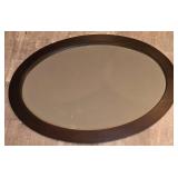 LL-FR - 30" x 40" Oval Wall Mirror with Dark Wood Frame