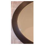 LL-FR - 30" x 40" Oval Wall Mirror with Dark Wood Frame