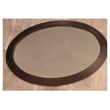 LL-FR - 30" x 40" Oval Wall Mirror with Dark Wood Frame