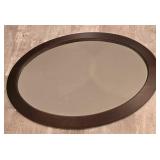 LL-FR - 30" x 40" Oval Wall Mirror with Dark Wood Frame
