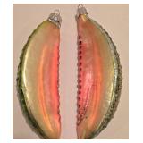 LL-FR - Pair of 6.25 Inch Glass Christmas Pickle Ornaments