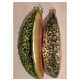 LL-FR - Pair of 6.25 Inch Glass Christmas Pickle Ornaments