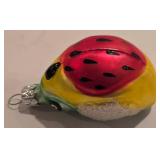 LL-FR - Set of 3 Glass Bird Christmas Ornaments with Clips and Glitter Accents