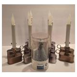 LL-FR - Set of 8 Battery Operated Candles 10.75 Inch and Philips LED Glitter Tree