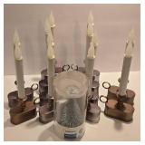 LL-FR - Set of 8 Battery Operated Candles 10.75 Inch and Philips LED Glitter Tree