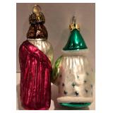 LL-FR - Set of 2 Cody Foster Glass Christmas Ornaments Jesus and Santa Claus