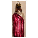 LL-FR - Set of 2 Cody Foster Glass Christmas Ornaments Jesus and Santa Claus