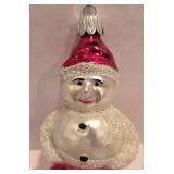 LL-FR - Vintage 5-Inch Glass Snowman Christmas Ornament