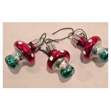 LL-FR - Vintage Glass Mushroom Christmas Ornaments Assortment