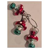 LL-FR - Vintage Glass Mushroom Christmas Ornaments Assortment