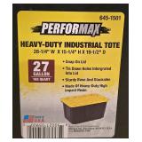 LL-FR - Set of 3 Heavy-Duty Industrial Storage Totes - 2x12 Gallon, 1x27 Gallon