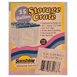 LL-FR - Lot of 7 Plastic Storage Totes - 6 x 12 Gallon, 1 x 15 Gallon with Lids