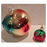 LL-FR - Set of 6 Vintage Glass Fruit and Vegetable Ornaments