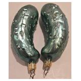 LL-FR - Set of 6 Vintage Glass Fruit and Vegetable Ornaments