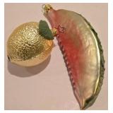 LL-FR - Set of 6 Vintage Glass Fruit and Vegetable Ornaments