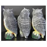 BS - Set of 3 16-Inch Plastic Owl Decoys