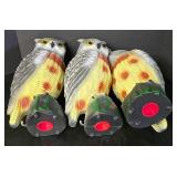 BS - Set of 3 16-Inch Plastic Owl Decoys
