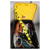 G - Bin of Extension Cords, Multi Outlet Workbench Unit, Timers and Cord Bracket