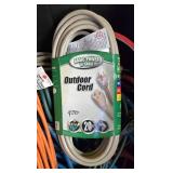 G - Bin of Extension Cords, Multi Outlet Workbench Unit, Timers and Cord Bracket