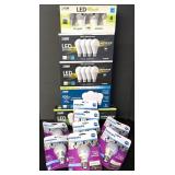 G - Lot of Packaged LED Light Bulbs Assorted Brands and Wattages