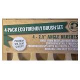 G - Lot of 3 Eco Friendly 4-Pack 2.5" Angle Paint Brush Sets and 2 Packs of Foam Brushes