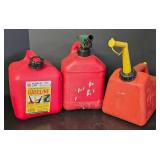 G - Set of 3 Gas Cans Including One with Gas