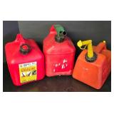G - Set of 3 Gas Cans Including One with Gas
