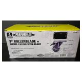 G - Performax 3 Inch Rollerblade Swivel Casters with Brake, Pack of 4