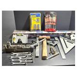 G - Variety of Hand Tools Including Wrenches, Sockets, Squares, and Drill Bits