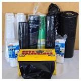 G - Assorted Drop Cloths, Plastic Sheeting, and Contractor Bags Collection