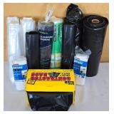 G - Assorted Drop Cloths, Plastic Sheeting, and Contractor Bags Collection