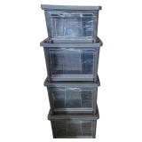 G - Set of 4 Stackable Plastic Storage Bins