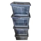 G - Set of 4 Stackable Plastic Storage Bins