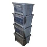 G - Set of 4 Stackable Plastic Storage Bins