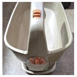 G - Garden Tool Lot with Rakes Watering Cans Solar Flamingo and Hummingbird Feeder