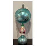 S - Christopher Radko "Up, Up and Snowy Santa" Hot Air Balloon Ornament