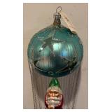 S - Christopher Radko "Up, Up and Snowy Santa" Hot Air Balloon Ornament