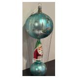 S - Christopher Radko "Up, Up and Snowy Santa" Hot Air Balloon Ornament