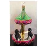 FR - Christopher Radko Tuxedo Carousel Ornament / VERY RARE Christopher Radko Ornament Tuxedo Carousel Penguins Glass Christmas