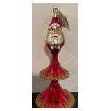 FR - Christopher Radko 1993 Santa Tree 3 Tier Flared Ball Finial Christmas Ornament