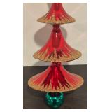 FR - Christopher Radko 1993 Santa Tree 3 Tier Flared Ball Finial Christmas Ornament